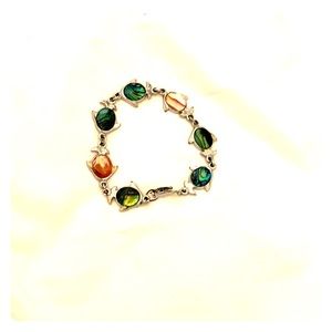 Silver Bracelet With Colored Fish Charms